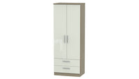 Burnham Tall Double Wardrobe with 2 Drawers - AHF Furniture & Carpets