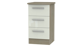 Burnham 3 drawer bedside table - AHF Furniture & Carpets