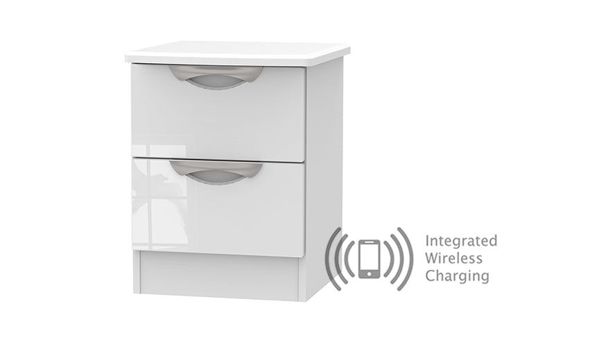 Moda 2 Drawer Bedside Chest with Wireless Charger