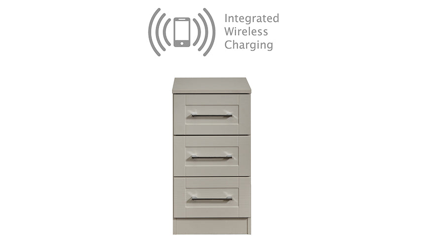 Porter 3 Drawer Bedside Chest with Wireless Charger