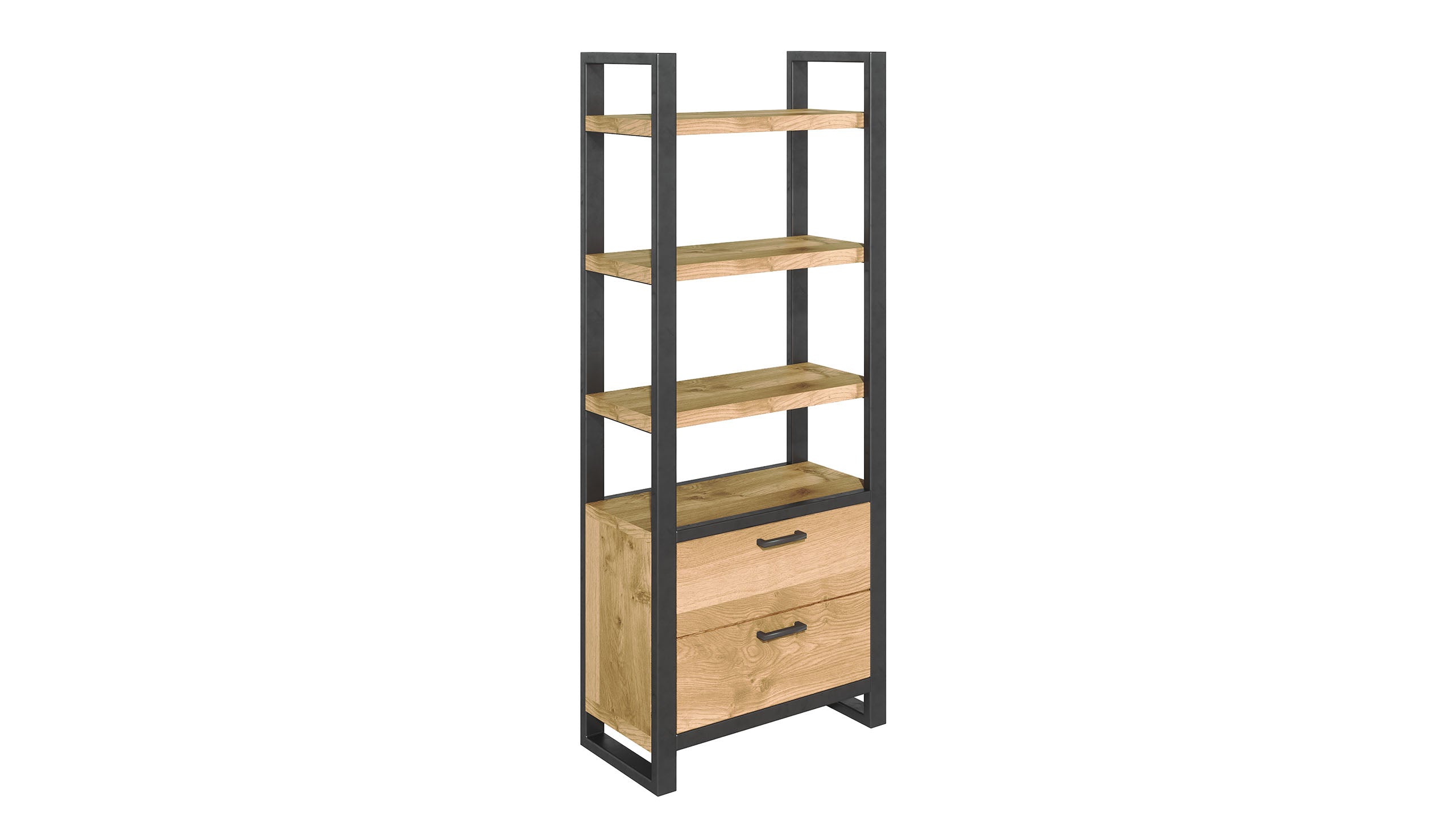 Brooklyn Oak Bookcase with Drawers