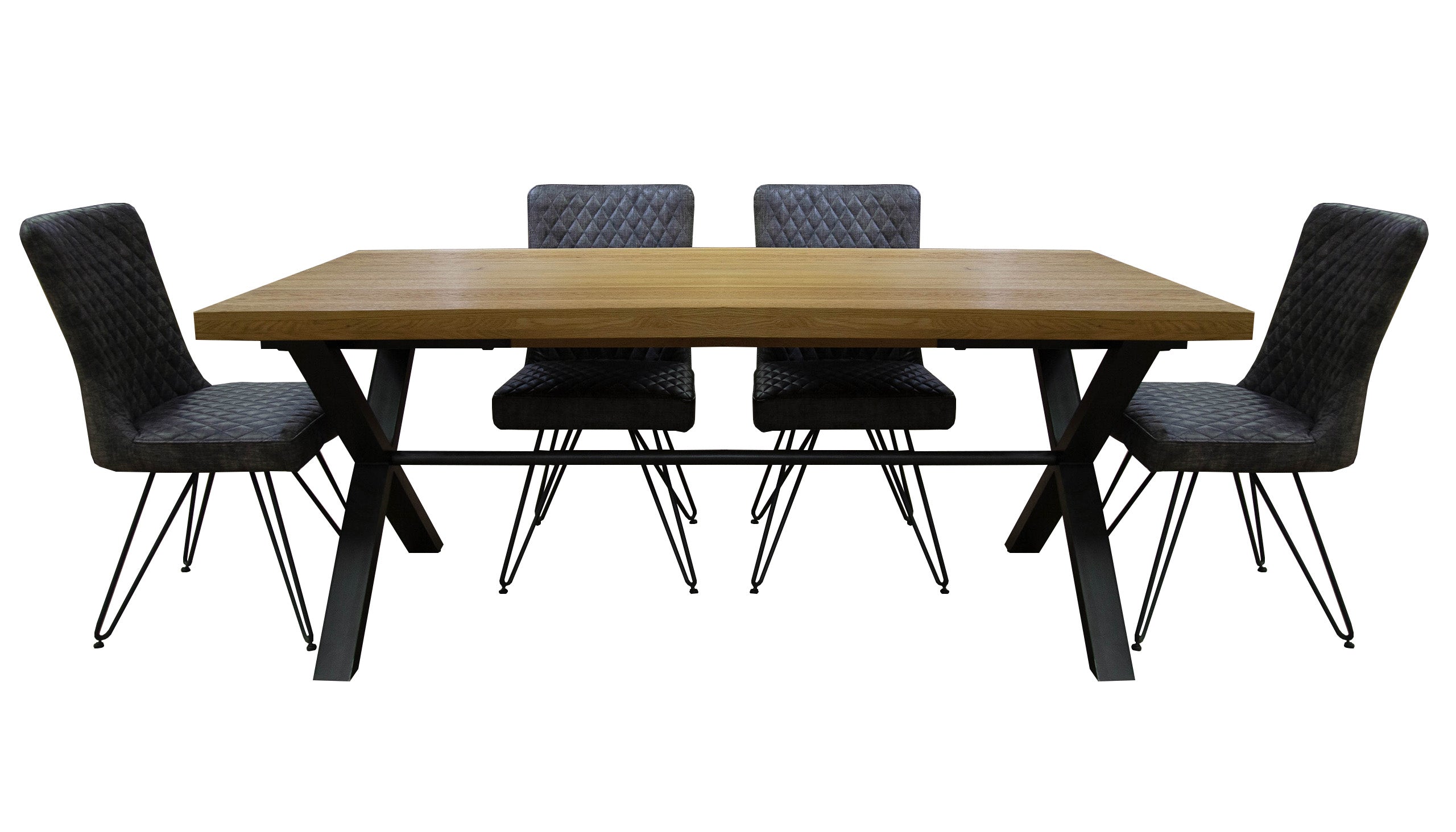 Brooklyn Oak 1.5m Dining Table with 4 Chairs
