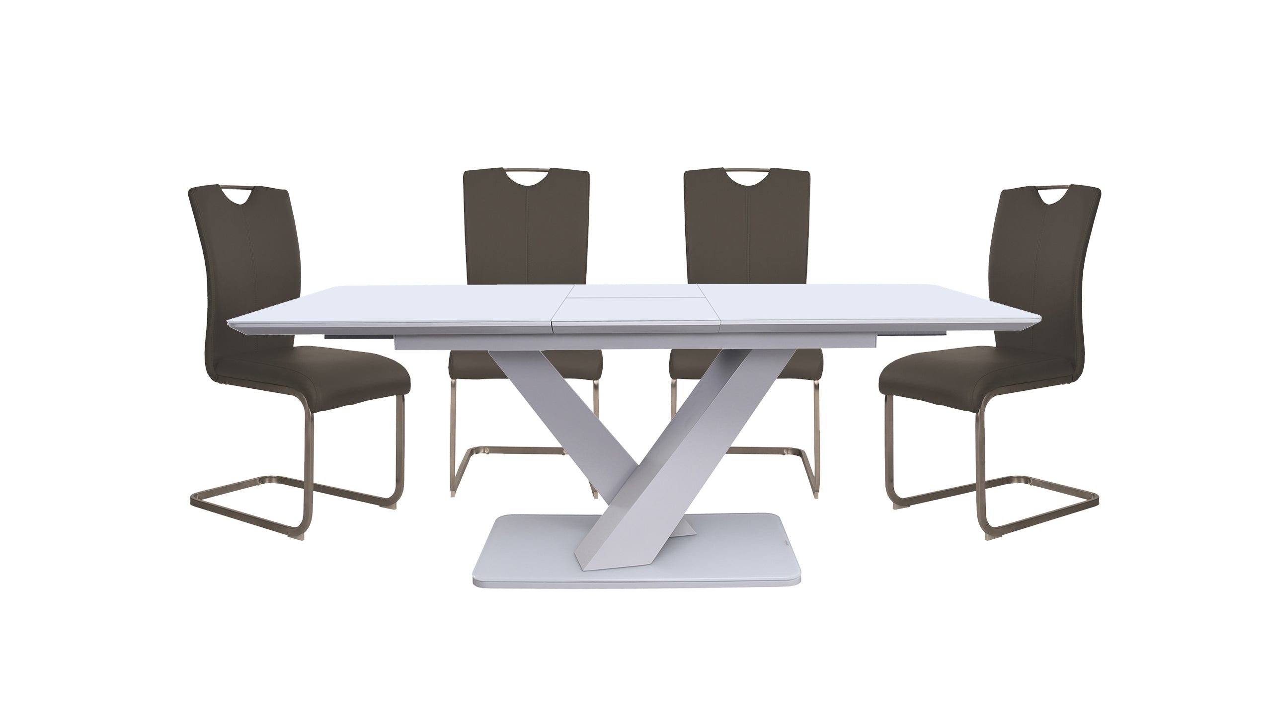 Malmo 1.6m Dining Table in Grey with 4 Chairs