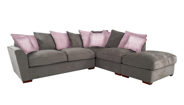 Foster Left Hand Facing Scatter Back Chaise Corner Sofa | Fabb Furniture