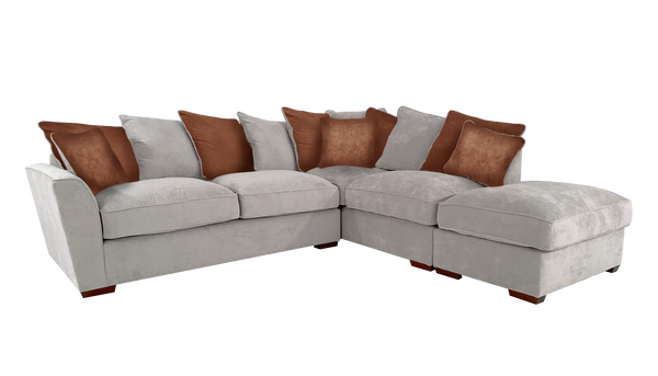 Foster Left Hand Facing Scatter Back Chaise Corner Sofa | Fabb Furniture
