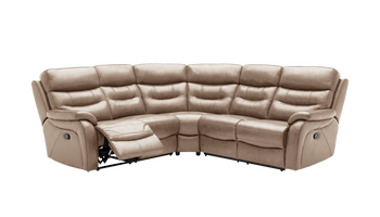 James Large Double Power Recliner Leather Corner Sofa with Power Headrests