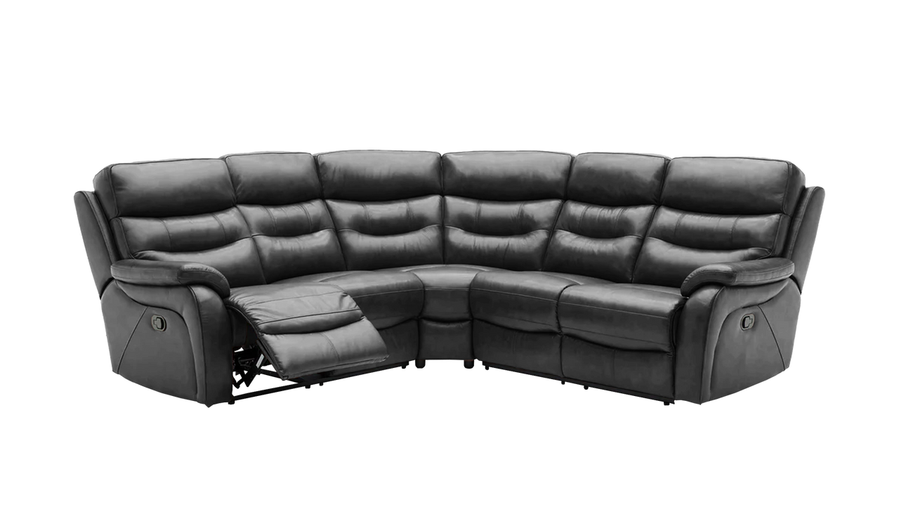 James Leather Large Double Power Recliner Corner Sofa