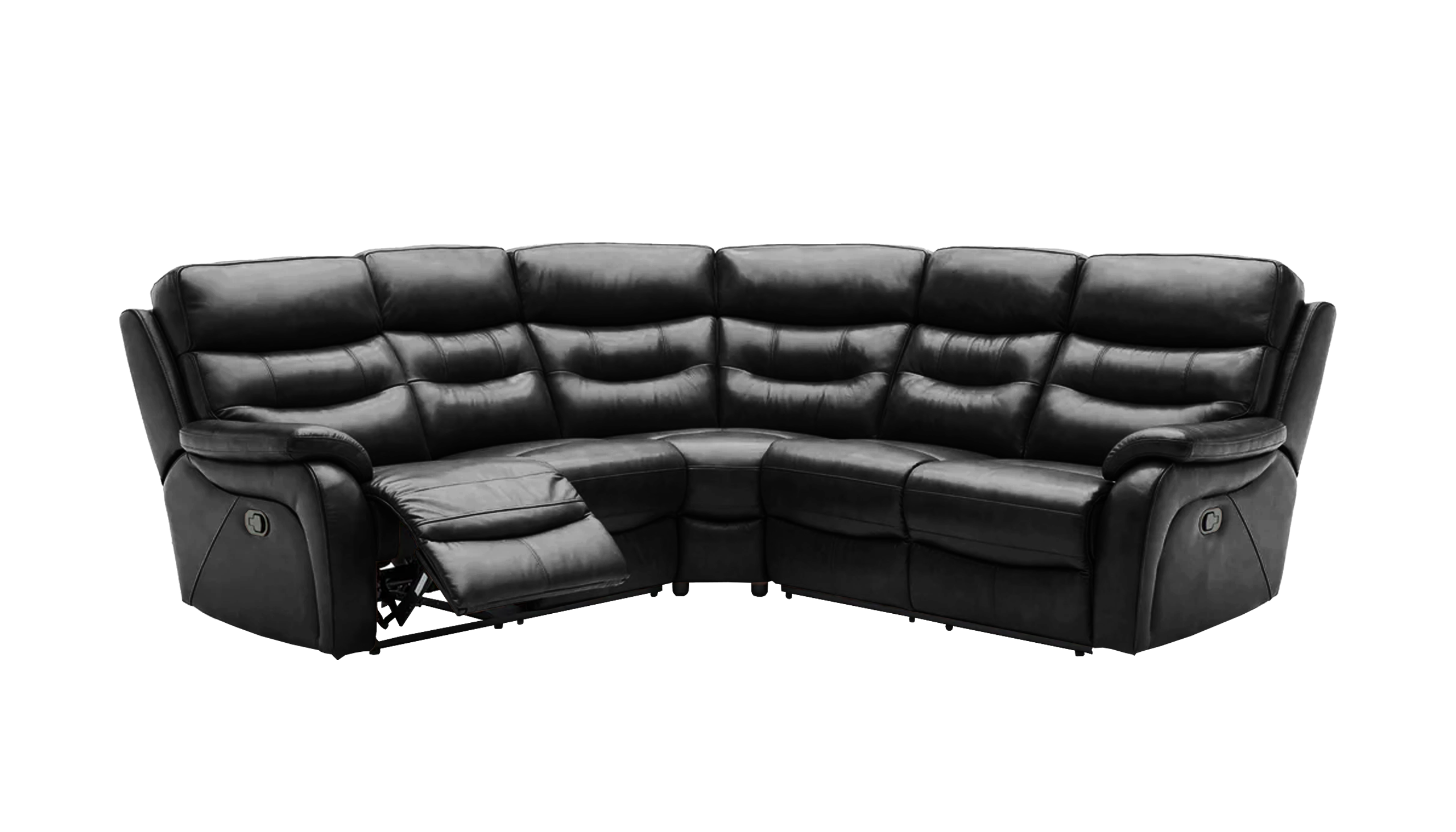 James Leather Large Double Manual Recliner Corner Sofa