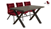Brooklyn Concrete Effect 1.9m Dining Table with 6 Velvet Chairs