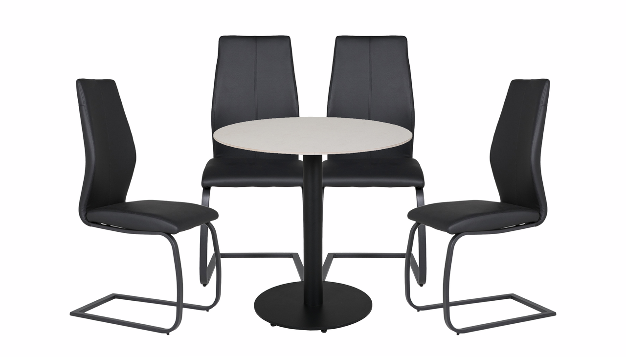 Ravenna 80cm Bistro Table With 4 Trieste Chairs