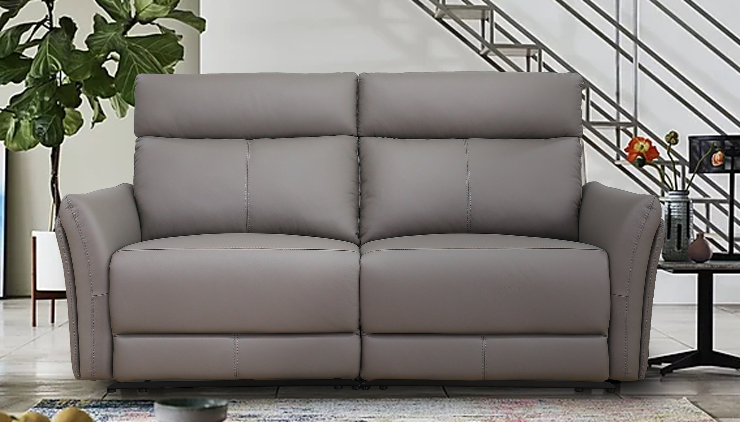 Vogue 2 Seater Leather Power Recliner Sofa - In Stock