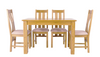Arlington Oak Fixed Dining Table With 4 Chairs