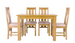 Arlington Oak Fixed Dining Table with 4 Chairs - AHF Furniture & Carpets