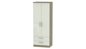 Burnham Tall Double Wardrobe with 2 Drawers - AHF Furniture & Carpets