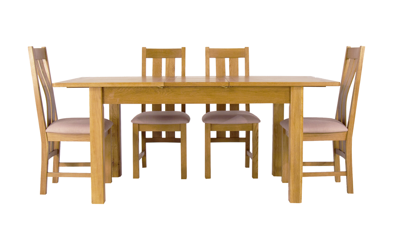 Arlington Oak Extending Dining Table With 4 Chairs