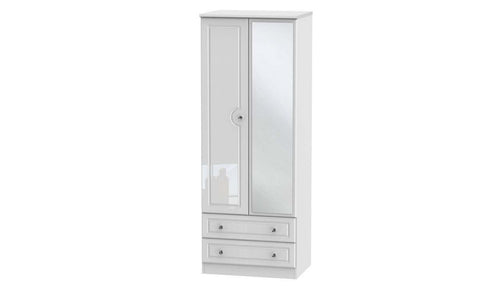 Ferndale Tall Double Wardrobe With Mirrors And 2 Drawers - AHF Furniture & Carpets