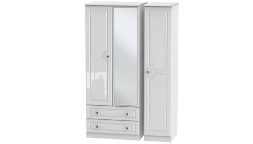 Ferndale Triple Wardrobe With Mirrors And 2 Drawers - AHF Furniture & Carpets