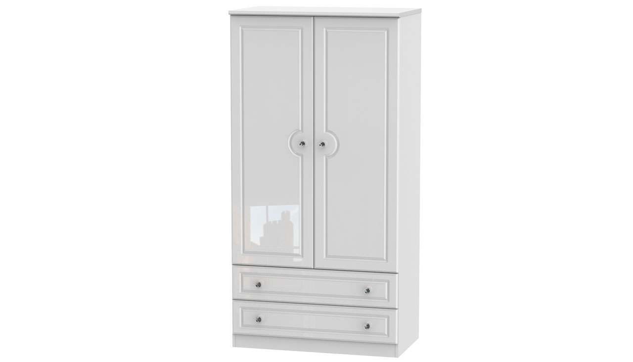 Ferndale Wide Double Wardrobe With 2 Drawers