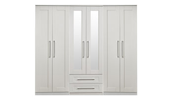 Porter 6 Door 2 Drawer 1 Mirror Wardrobe - AHF Furniture & Carpets